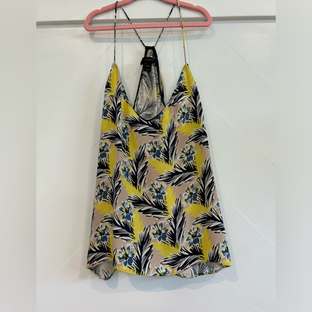 J.Crew Tropical Print 100% Silk Camisole
